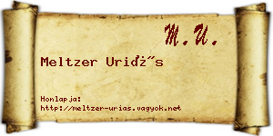 Meltzer Uriás névjegykártya